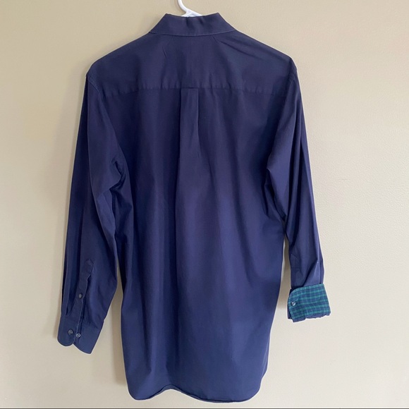 Club Room navy blue button down shirt 32/33 14.5 - Picture 2 of 6